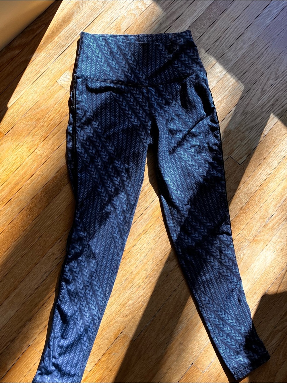 aerie Black Patterned High-Waist Leggings